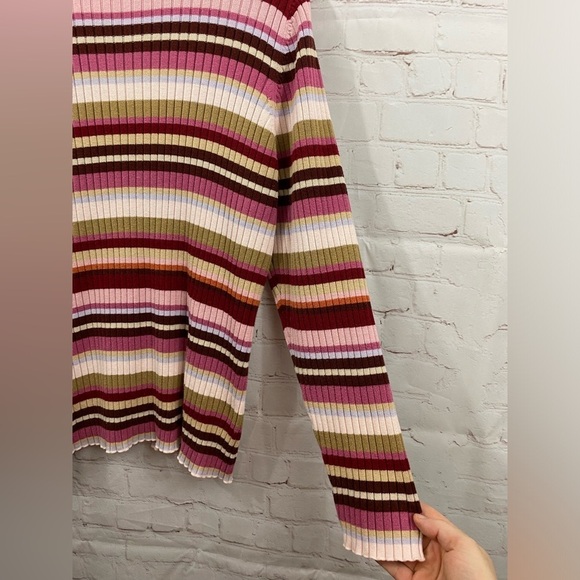 Lane Bryant Striped Turtleneck Top Womens Plus Size 18/20 Stretchy Long Sleeve - Picture 3 of 5